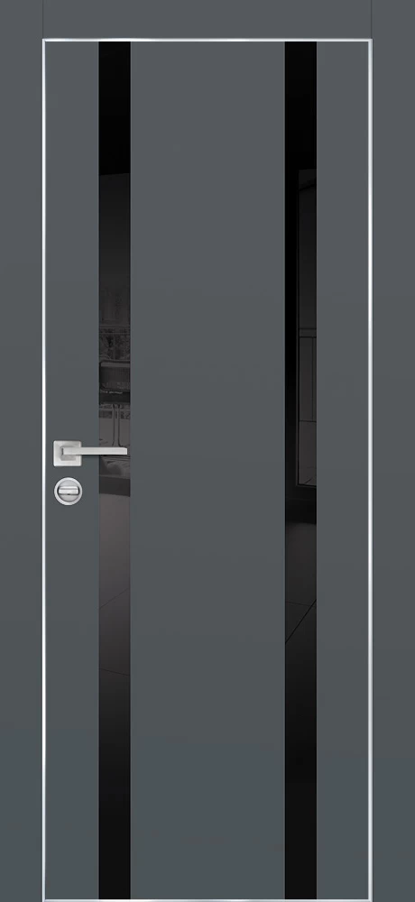 Фото Межкомнатная дверь PX-9  AL кромка с 4-х ст. Графит матовый
