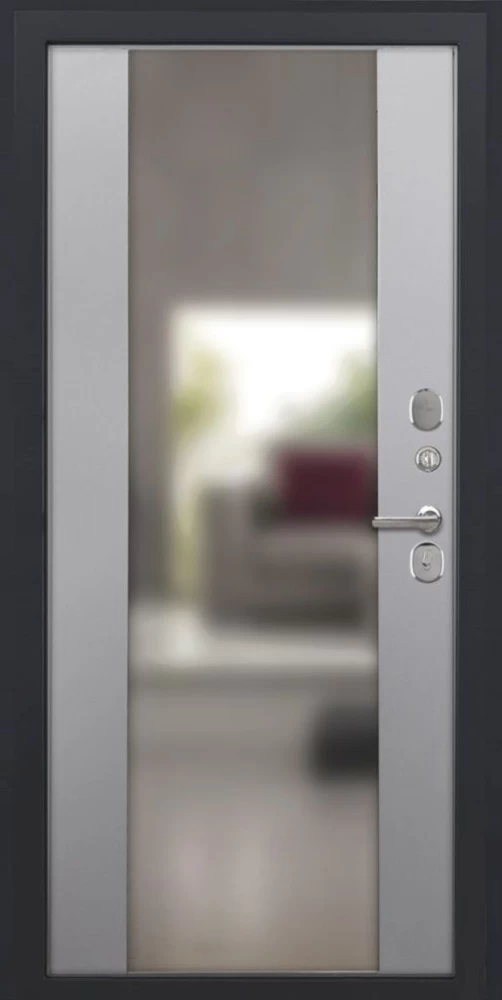 Входная дверь ДвериПРО Модель L-48 Алиса (16мм, ПВХ софт грей, зеркало) DPRO196437 внутренняя сторона