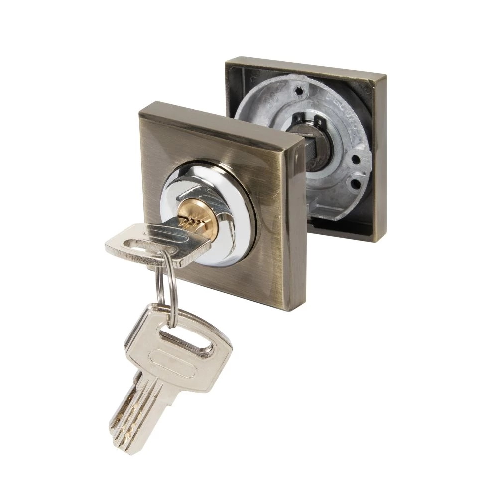 Фото Ручка поворотная с фиксацией ключом BK6.FIX.JK AB-7 бронза