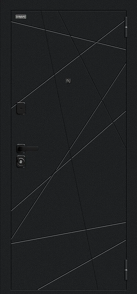 Входная дверь Граффити-5/SBlack Букле черное/Slate Art BR6187 внешняя сторона