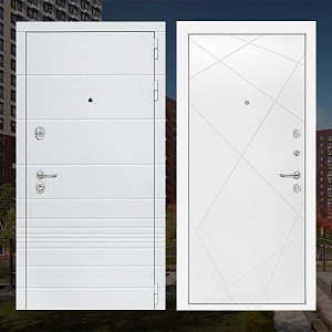 Белые входные двери в новостройках ПИК